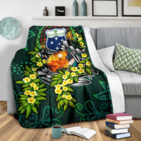 Samoa Polynesian Premium Blanket - Ti Leaf Lei Turtle - Polynesian Pride