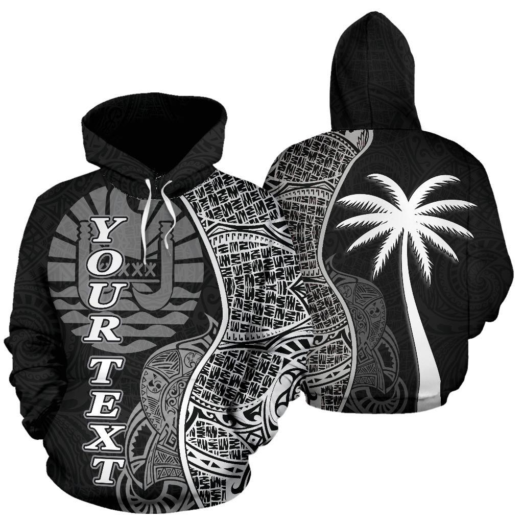 Tahiti Polynesian Custom Hoodie Coconut Black Unisex Black - Polynesian Pride