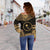 Chuuk Polynesian Chief Custom Personalised Women's Off Shoulder Sweater - Gold Version - Polynesian Pride