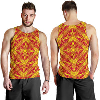 Polynesian Men's Tank Top Orange White - Polynesian Pride