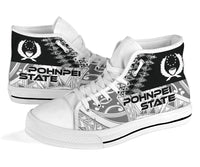 Pohnpei State High Top Shoes - White Color Symmetry Style - Polynesian Pride