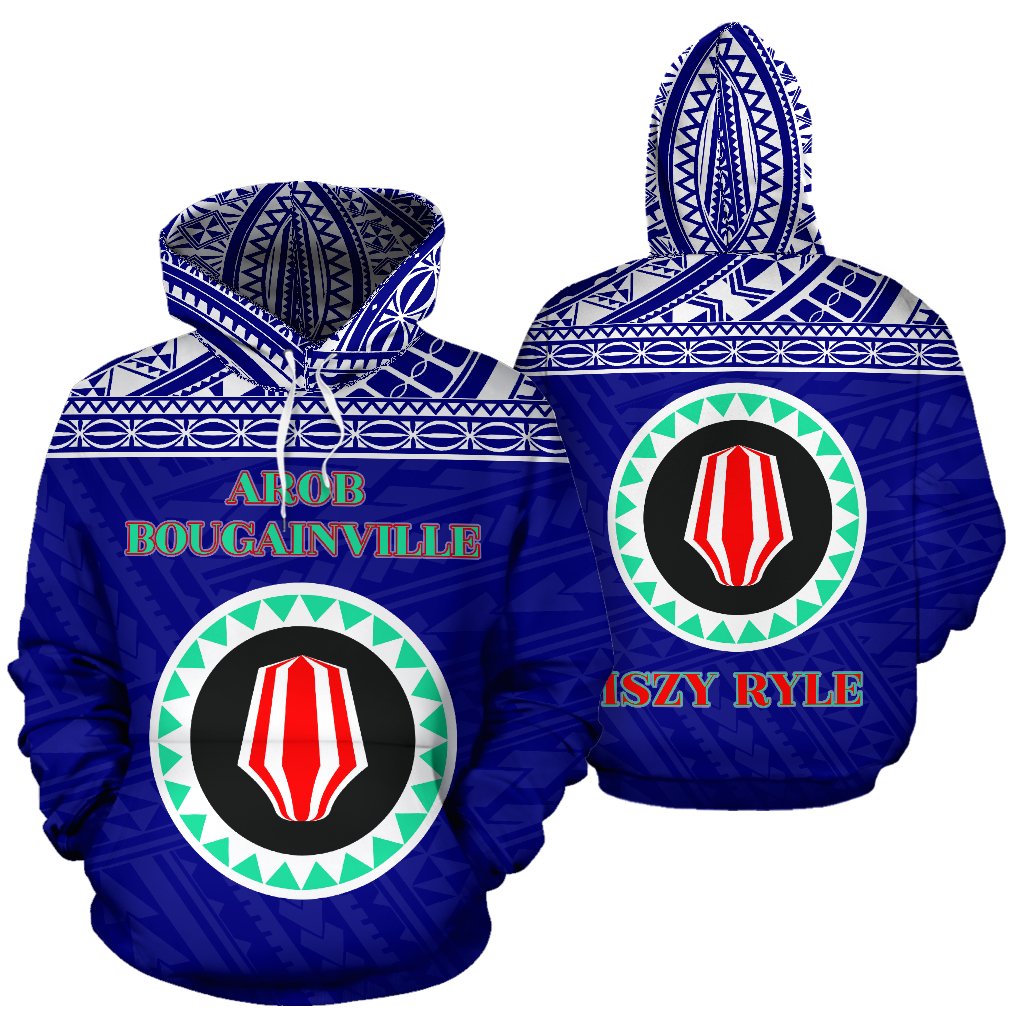 Bougainville All Over Hoodie Custom Style Unisex Blue - Polynesian Pride