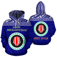 Bougainville All Over Hoodie Custom Style Unisex Blue - Polynesian Pride