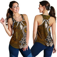 Pohnpei Women's Racerback Tank - Polynesian Boar Tusk Brown - Polynesian Pride