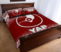 Yap Quilt Bed Set - Yap Flag Red Fog Style - Polynesian Pride