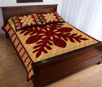 Hawaiian Quilt Pattern Palm Tree Lovely Quilt Bed Set - Polynesian Pride