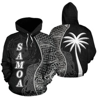 Samoa Polynesian Hoodie Coconut Tree Black Unisex Black - Polynesian Pride