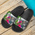 American Samoa Custom Personalised Slide Sandals White - Turtle Plumeria Banana Leaf - Polynesian Pride