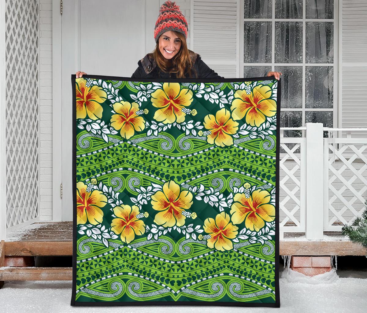 Hawaii Polynesian Premium Quilt - Hibiscus Patterns - Polynesian Pride