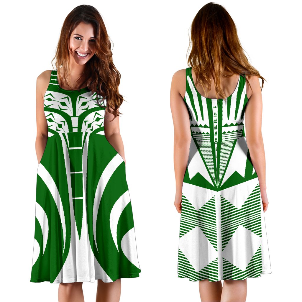 Micronesian Women's Dress - Micronesian Tattoo Green Design - Polynesian Pride