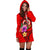 Vanuatu Polynesian Women's Hoodie Dress - Floral With Seal Red - Polynesian Pride