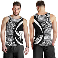 Kanaka Hawaii Map White Polynesian Men's Tank Top - Circle Style White - Polynesian Pride