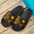 Nauru Slide Sandals - Turtle Hibiscus Pattern Gold - Polynesian Pride