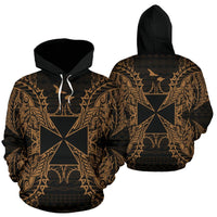 Wallis nd Futuna Polynesian ll Over Hoodie Map Gold Unisex Gold - Polynesian Pride
