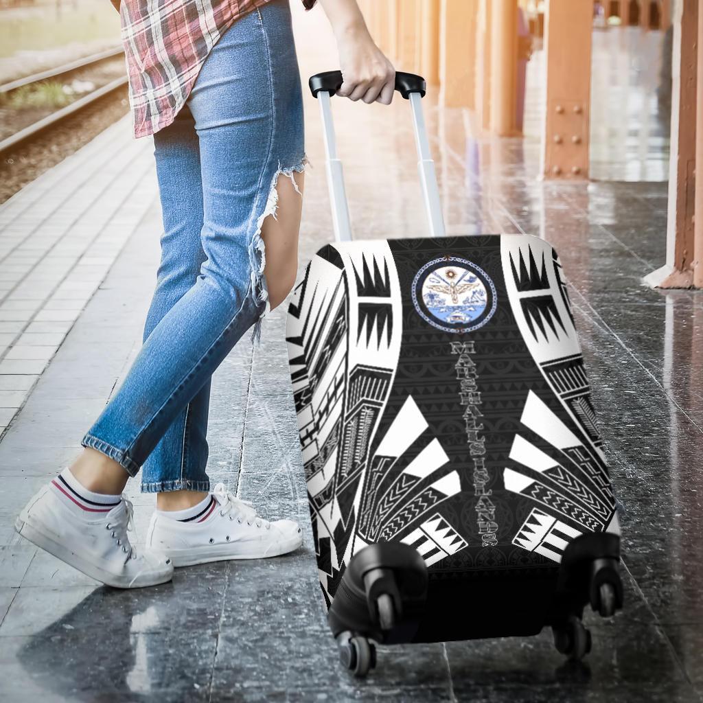 Marshall Islands Luggage Cover - Polynesian Tattoo Black - Polynesian Pride