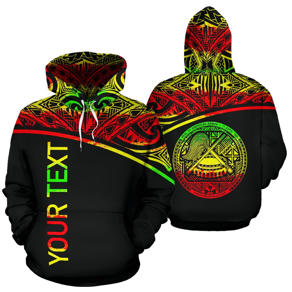 American Samoa All Over Custom Hoodie Polynesian Reggae Curve Unisex Reggae - Polynesian Pride