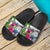 Marshall Islands Custom Personalised Slide Sandals White - Turtle Plumeria Banana Leaf Crest - Polynesian Pride