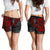 Tahiti Polynesian Women Shorts - Red Turtle Hibiscus Flowing - Polynesian Pride