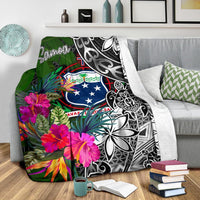 Samoa Premium Blanket - Turtle Plumeria Banana Leaf - Polynesian Pride