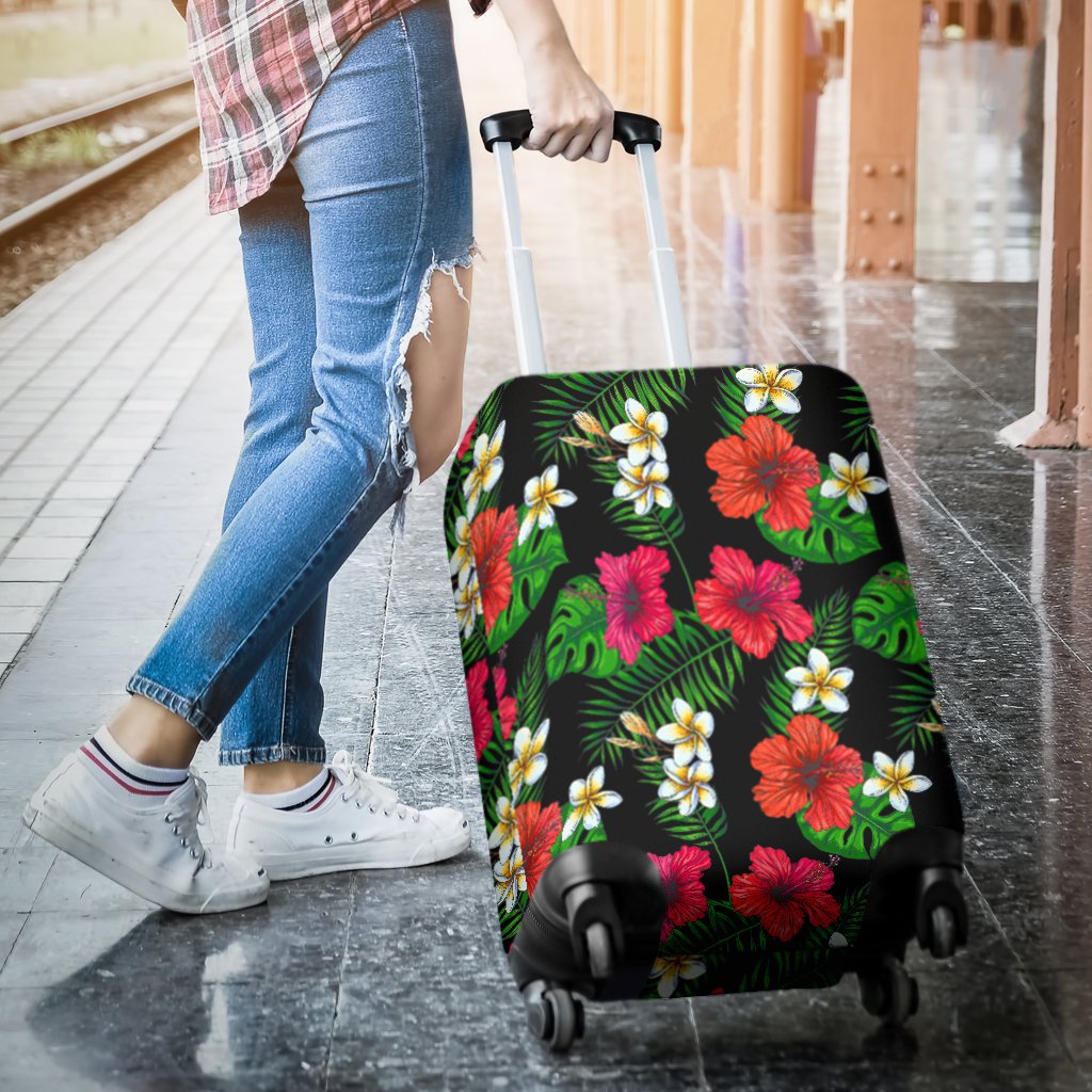 Hibiscus And Plumeria Luggage Cover - Polynesian Pride