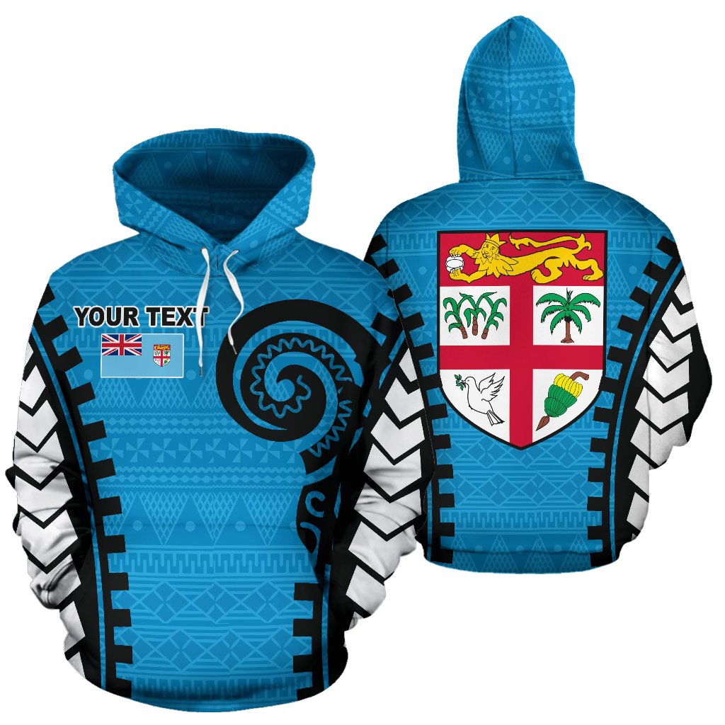 Fiji Custom Hoodie Warrior Style Unisex Blue - Polynesian Pride