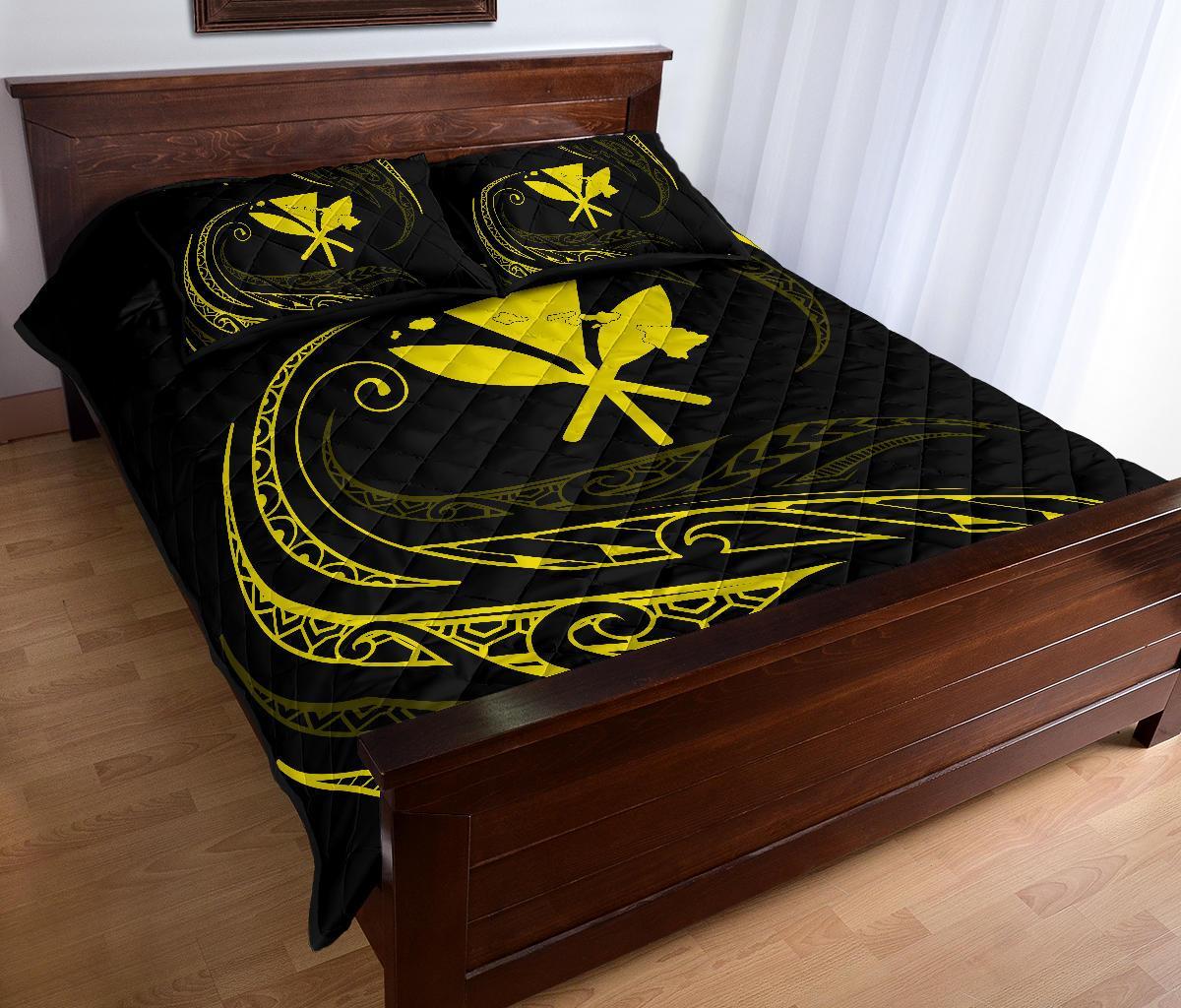 Kanaka Quilt Bed Set - Yellow - Frida Style - Polynesian Pride