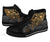 Samoa Polynesian High Top Shoes - Gold Turtle Flowing - Polynesian Pride