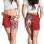 Wallis and Futuna Polynesian Women's Shorts - Summer Plumeria (Red) - Polynesian Pride