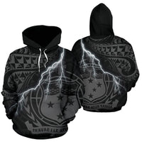 Samoa Polynesian Hoodie Lighting Thunder Unisex Black - Polynesian Pride