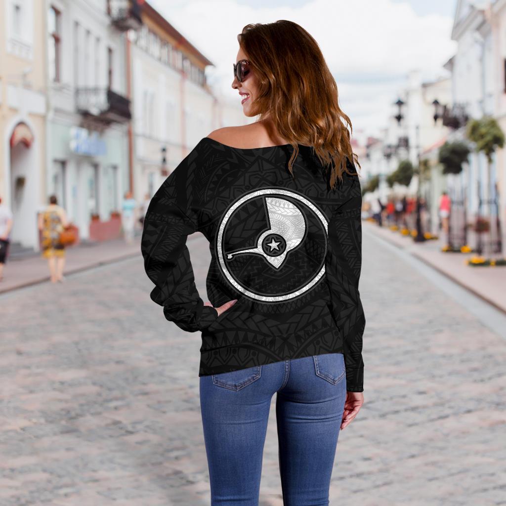 Yap Polynesian Women's Off Shoulder Sweater - Micronesia Yapese Warrior - Polynesian Pride