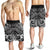 American Samoa Men's Shorts - White Shark Polynesian Tattoo White - Polynesian Pride