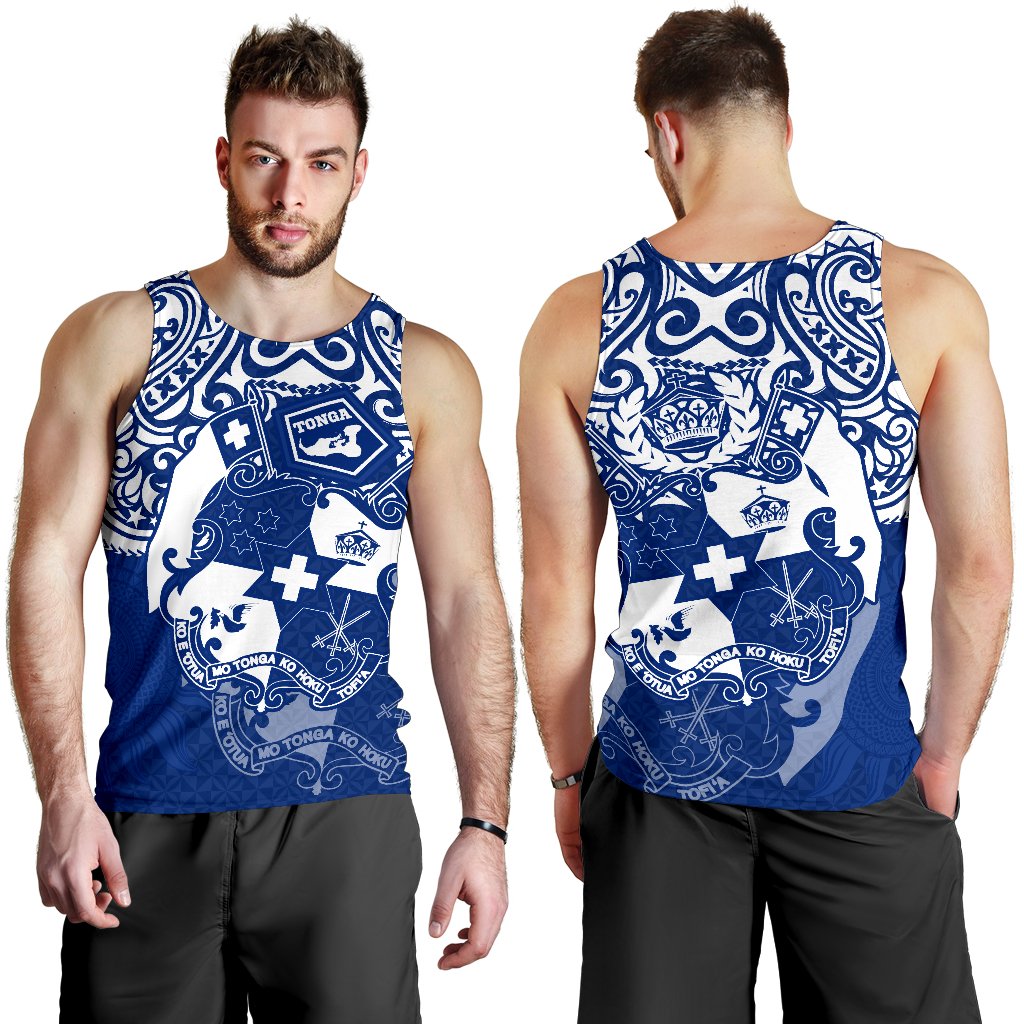 Tonga Polynesian Men's Tank - Tongan Pride (Bright Blue) - Polynesian Pride