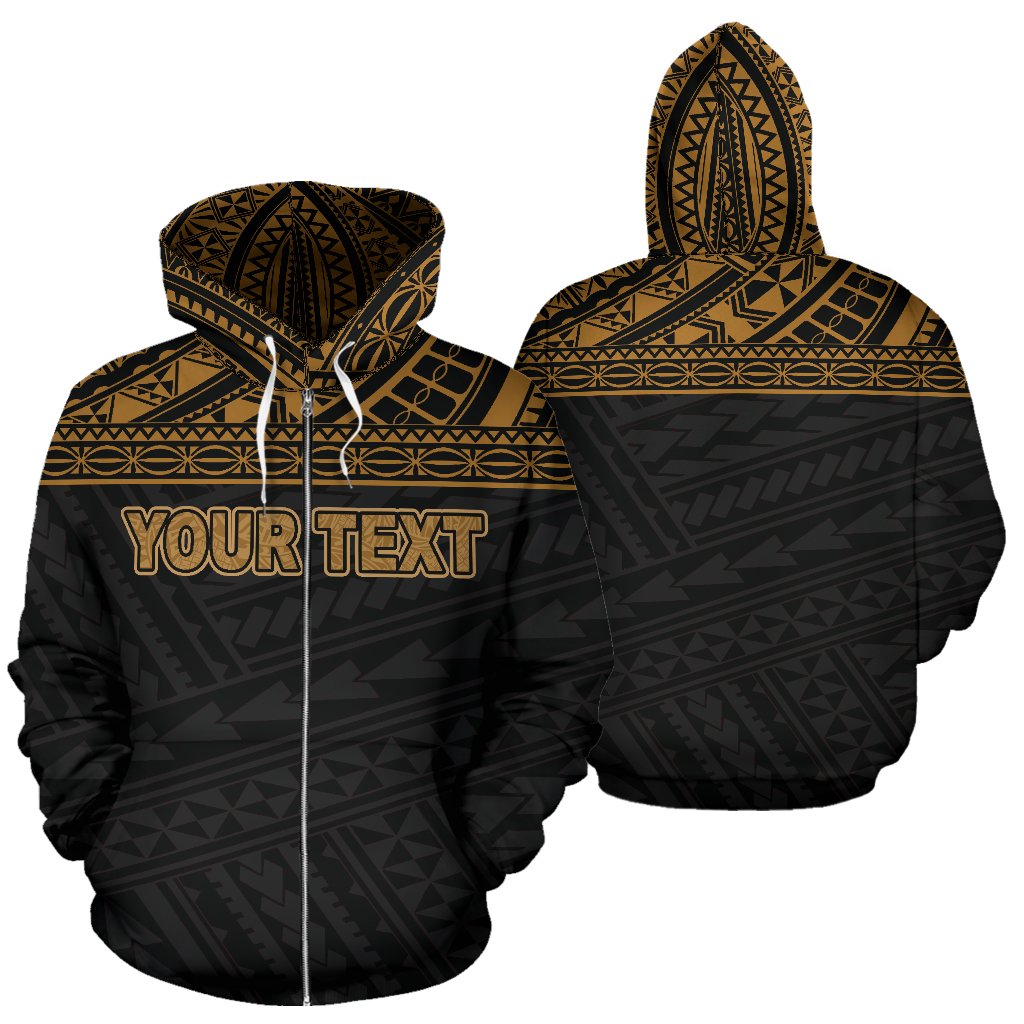 Poly All Over Print Custom Hoodie Polynesian Gold Version Unisex Gold - Polynesian Pride