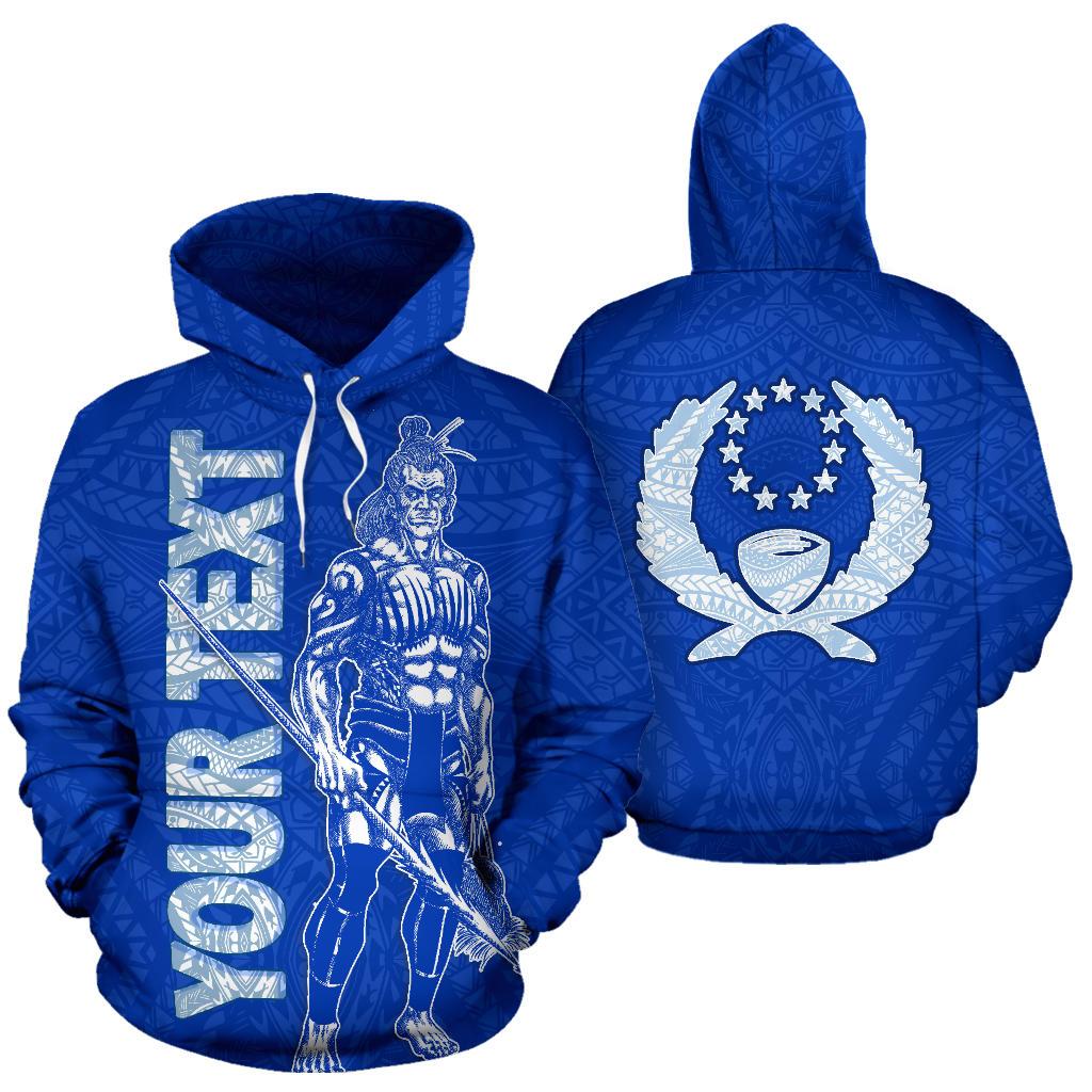 Pohnpei Custom Hoodie Micronesia Pohnpeian Warrior Flag Color Unisex Blue - Polynesian Pride