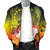 Cook Islands Custom Personalised Men's Bomber Jacket - Humpback Whale with Tropical Flowers (Yellow) - Polynesian Pride