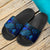 Kosrae Slide Sandals - Turtle Hibiscus Pattern Blue - Polynesian Pride