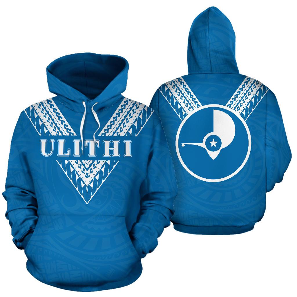 Ulithi Yap All Over Hoodie Sailor Style Unisex Blue - Polynesian Pride