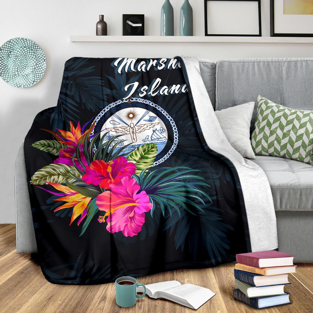 Marshall Islands Polynesian Premium Blanket - Tropical Flower - Polynesian Pride