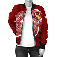 Tonga Women'S Bomber Jacket Shark Coat Of Arms - Polynesian Pride