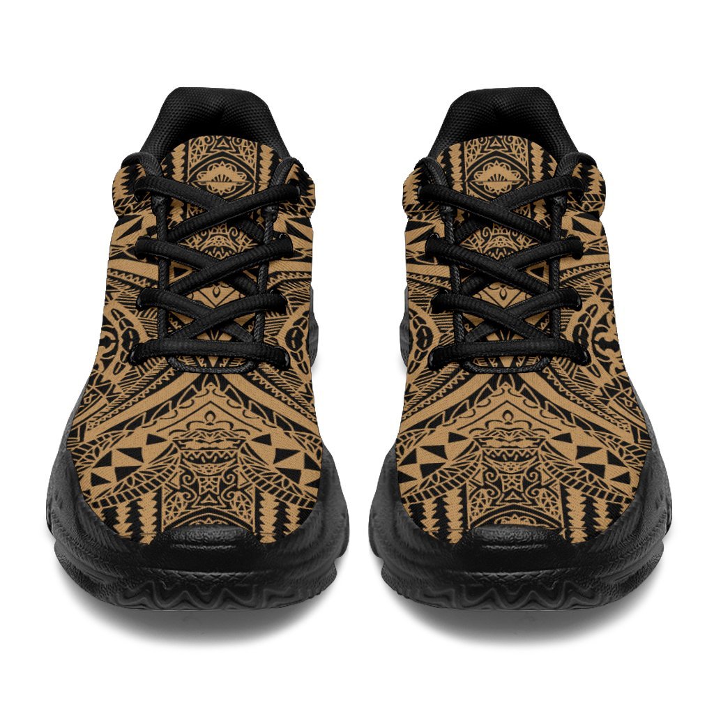 Polynesian Symmetry Gold Chunky Sneakers - Polynesian Pride