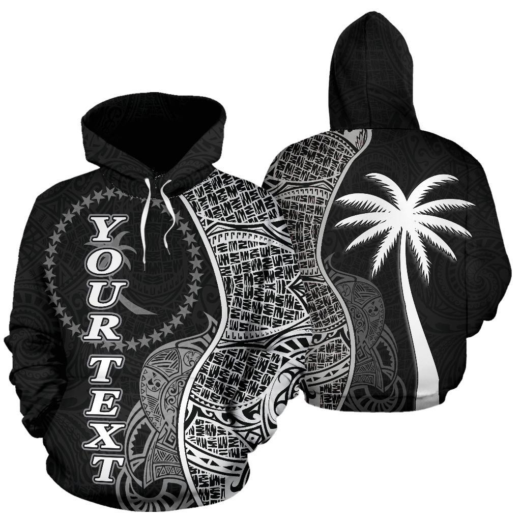 Chuuk Polynesian Custom Hoodie Coconut Black Unisex Black - Polynesian Pride