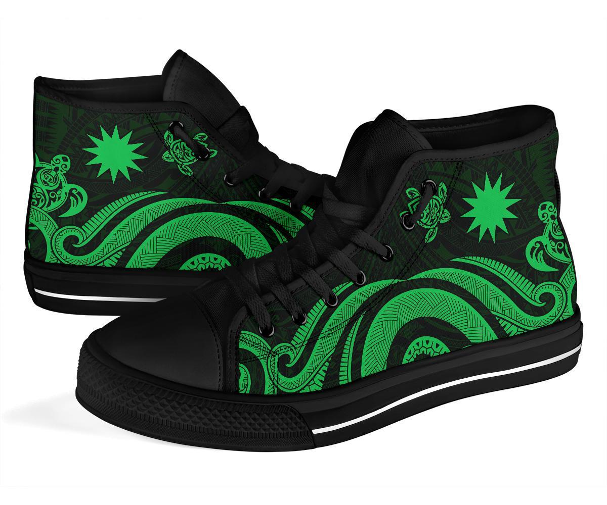 Nauru High Top Canvas Shoes - Green Tentacle Turtle - Polynesian Pride