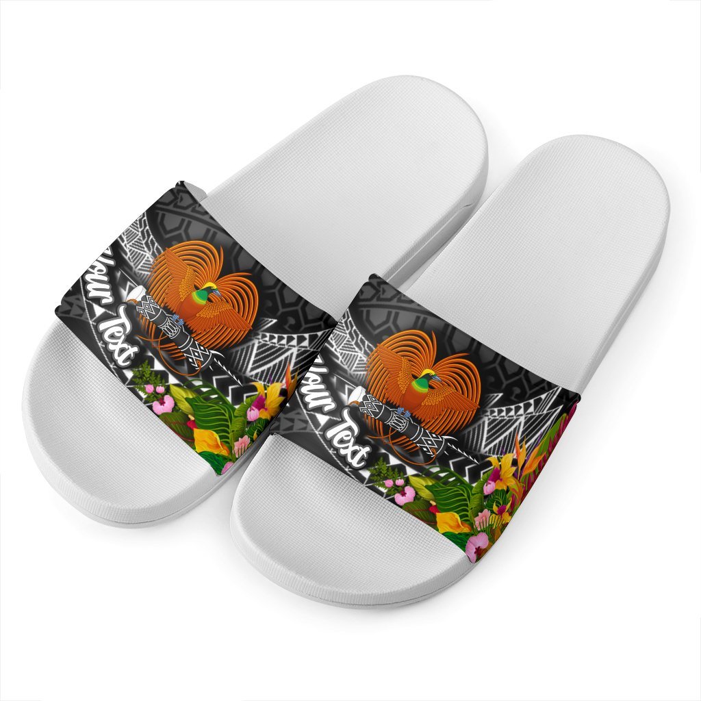 Papua New Guinea Slide Sandals - Custom Personalised Seal Spiral Polynesian Patterns - Polynesian Pride