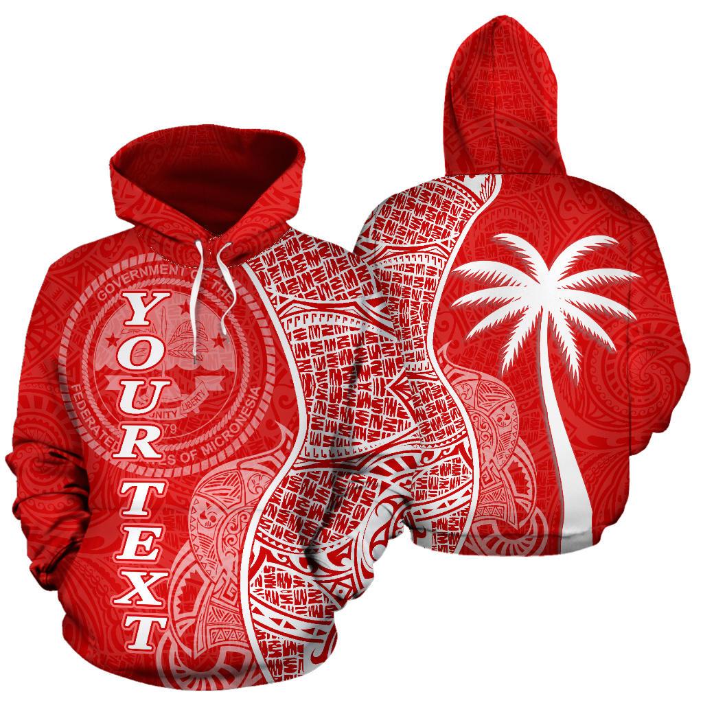 Federated States of Micronesia Polynesian Custom Hoodie Coconut Red White Unisex Red - Polynesian Pride