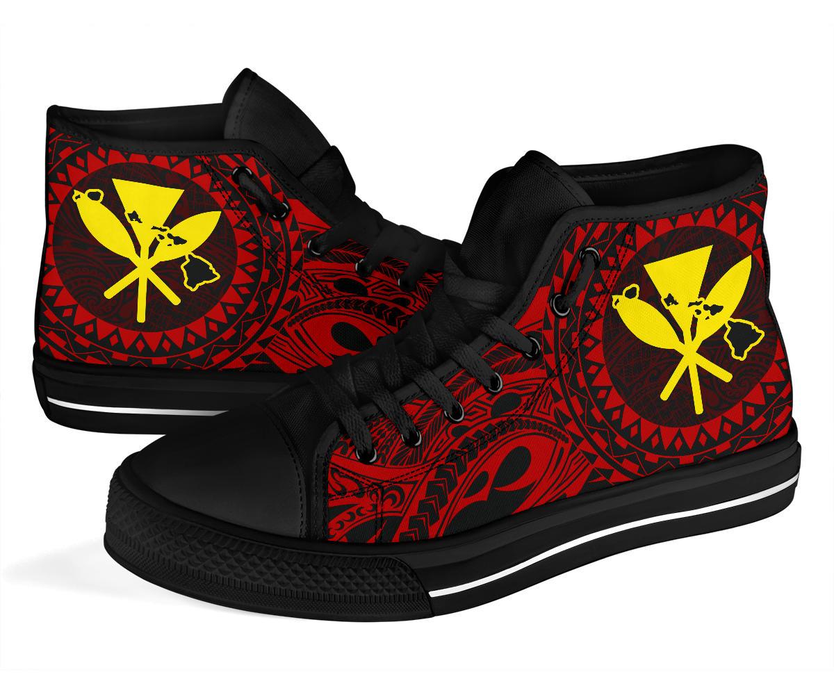 Hawaii Kanaka Map Polynesian High Top Shoes - TT Style - Polynesian Pride