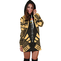 Kiribati Hoodie Dress - Polynesian Tattoo Gold - Polynesian Pride