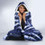 Hawaii Turtle Hibiscus Blue Hooded Blanket - Hac Style - AH - Polynesian Pride