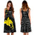 Papua New Guinea Personalised Women's Dress - Flag With Polynesian Patterns (Black) - Polynesian Pride