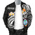 Guam Men's Bomber Jacket - Guam Seal Polynesian Patterns Plumeria (Black) - Polynesian Pride