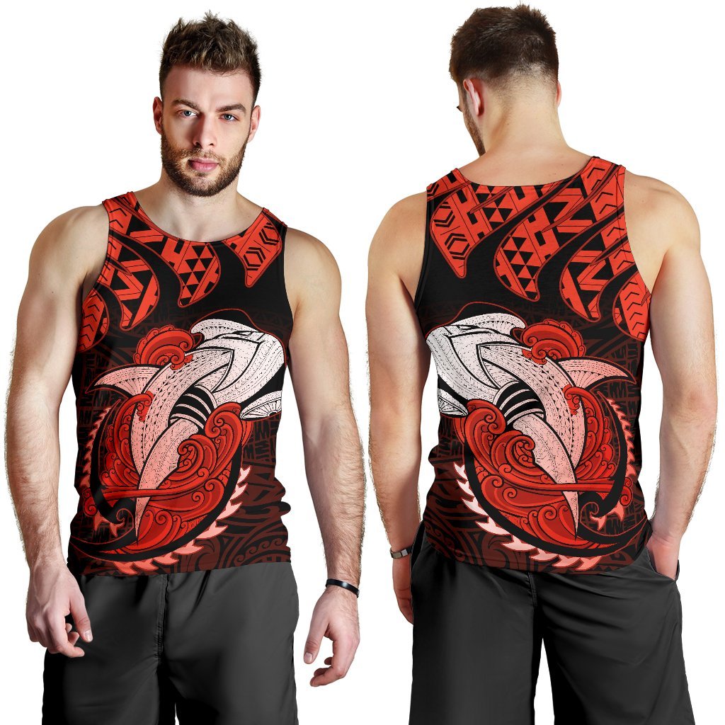 Hawaii Polynesian Aumakua Hammerhead Shark T Shirt Cloud Style Orange - Polynesian Pride